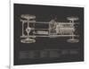 Claxton Blueprint - Noir-Aurora Bell-Framed Giclee Print