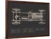 Claxton Blueprint - Noir-Aurora Bell-Framed Giclee Print