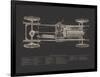 Claxton Blueprint - Noir-Aurora Bell-Framed Giclee Print