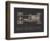 Claxton Blueprint - Noir-Aurora Bell-Framed Giclee Print