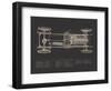 Claxton Blueprint - Noir-Aurora Bell-Framed Giclee Print