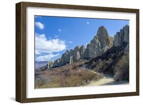 Clay Cliffs, Omarama, Canterbury, South Island, New Zealand-Ed Rhodes-Framed Photographic Print