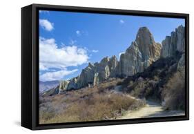 Clay Cliffs, Omarama, Canterbury, South Island, New Zealand-Ed Rhodes-Framed Stretched Canvas