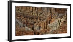 Clay mountain formations in front of the village of Chhuksang, Mustang Region, Nepal-null-Framed Photographic Print