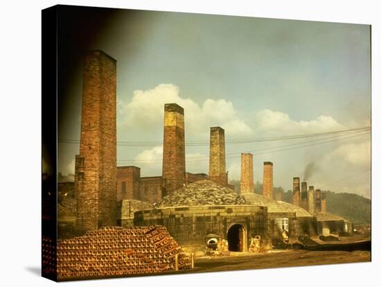 Clay Portfolio 1/51: Empty Kiln Setting at Robinson Clay Product's Plant No. 6 at Midvale, Ohio-Walker Evans-Stretched Canvas