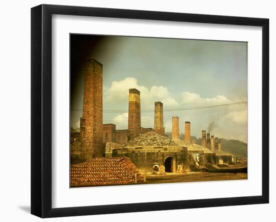 Clay Portfolio 1/51: Empty Kiln Setting at Robinson Clay Product's Plant No. 6 at Midvale, Ohio-Walker Evans-Framed Photographic Print