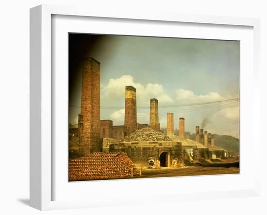 Clay Portfolio 1/51: Empty Kiln Setting at Robinson Clay Product's Plant No. 6 at Midvale, Ohio-Walker Evans-Framed Photographic Print