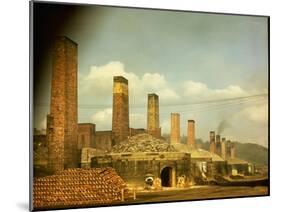 Clay Portfolio 1/51: Empty Kiln Setting at Robinson Clay Product's Plant No. 6 at Midvale, Ohio-Walker Evans-Mounted Photographic Print