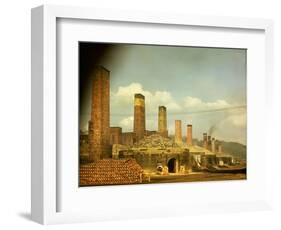 Clay Portfolio 1/51: Empty Kiln Setting at Robinson Clay Product's Plant No. 6 at Midvale, Ohio-Walker Evans-Framed Photographic Print