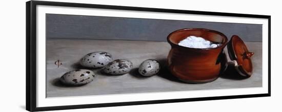 Clay Pot and Quail Eggs, 2008-James Gillick-Framed Giclee Print