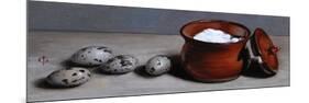 Clay Pot and Quail Eggs, 2008-James Gillick-Mounted Giclee Print