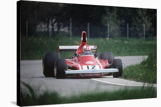 Clay Regazzoni on Board a Ferrari 312 B3-74-null-Stretched Canvas