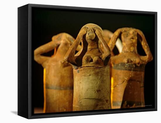 Clay Statuettes of Mourner, Bahariya Museum, Bahariya Oasis, Valley of the Golden Mummies, Egypt-Kenneth Garrett-Framed Stretched Canvas