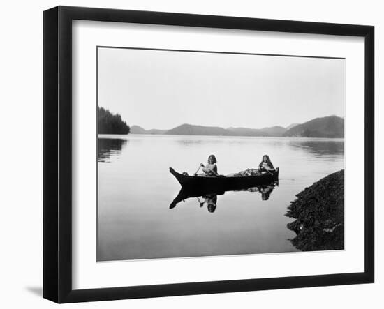 Clayoquot Canoe, c1910-Edward S. Curtis-Framed Giclee Print