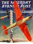 "Airshow," Saturday Evening Post Cover, September 4, 1937-Clayton Knight-Stretched Canvas