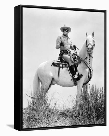 Clayton Moore - The Lone Ranger-null-Framed Stretched Canvas