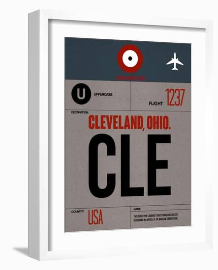 CLE Cleveland Luggage Tag I-NaxArt-Framed Art Print