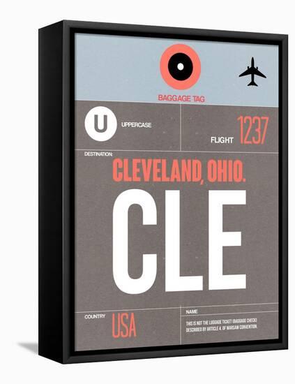 CLE Cleveland Luggage Tag II-NaxArt-Framed Stretched Canvas