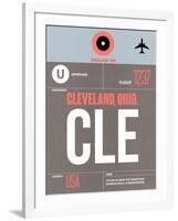 CLE Cleveland Luggage Tag II-NaxArt-Framed Art Print