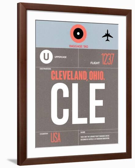 CLE Cleveland Luggage Tag II-NaxArt-Framed Art Print