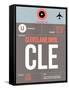 CLE Cleveland Luggage Tag II-NaxArt-Framed Stretched Canvas