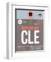 CLE Cleveland Luggage Tag II-NaxArt-Framed Art Print