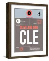 CLE Cleveland Luggage Tag II-NaxArt-Framed Art Print