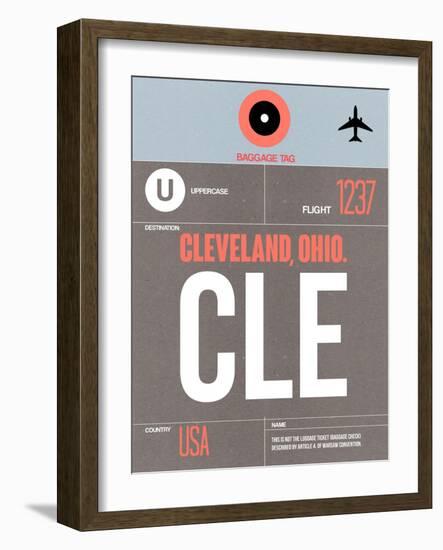 CLE Cleveland Luggage Tag II-NaxArt-Framed Art Print