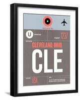 CLE Cleveland Luggage Tag II-NaxArt-Framed Art Print