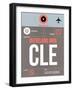 CLE Cleveland Luggage Tag II-NaxArt-Framed Art Print
