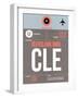 CLE Cleveland Luggage Tag II-NaxArt-Framed Art Print