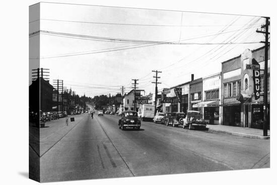 Cle Elum, Washington - A Street Scene-Lantern Press-Stretched Canvas