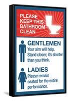 Clean Bathrooms Ladies Gentlemen Sign Art Print Poster-null-Framed Stretched Canvas