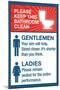 Clean Bathrooms Ladies Gentlemen Sign Art Print Poster-null-Mounted Poster