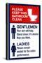 Clean Bathrooms Ladies Gentlemen Sign-null-Stretched Canvas