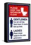 Clean Bathrooms Ladies Gentlemen Sign-null-Framed Stretched Canvas