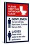 Clean Bathrooms Ladies Gentlemen Sign-null-Stretched Canvas