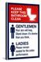 Clean Bathrooms Ladies Gentlemen Sign-null-Stretched Canvas