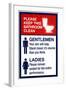 Clean Bathrooms Ladies Gentlemen Sign-null-Framed Art Print