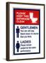 Clean Bathrooms Ladies Gentlemen Sign-null-Framed Art Print