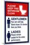 Clean Bathrooms Ladies Gentlemen Sign-null-Mounted Art Print