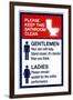 Clean Bathrooms Ladies Gentlemen Sign-null-Framed Art Print