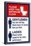 Clean Bathrooms Ladies Gentlemen Sign-null-Framed Stretched Canvas