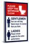 Clean Bathrooms Ladies Gentlemen Sign-null-Stretched Canvas