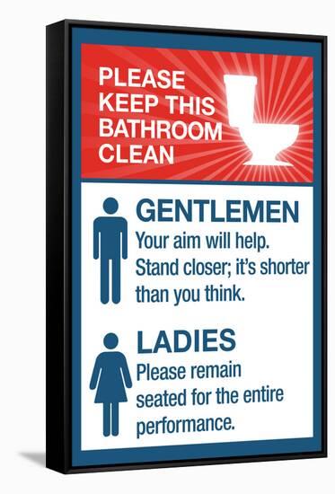 Clean Bathrooms Ladies Gentlemen-null-Framed Stretched Canvas