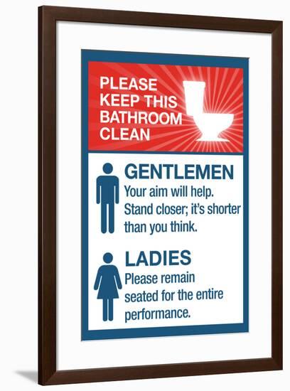 Clean Bathrooms Ladies Gentlemen-null-Framed Standard Poster