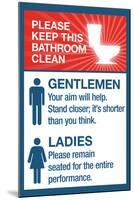 Clean Bathrooms Ladies Gentlemen-null-Mounted Poster