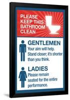 Clean Bathrooms Ladies Gentlemen-null-Framed Poster