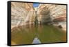 Clean Cold Water in the Creek Canyon. Sandstone Walls Apart, like Butterfly Wings. Picturesque Cany-kavram-Framed Stretched Canvas
