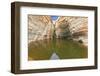 Clean Cold Water in the Creek Canyon. Sandstone Walls Apart, like Butterfly Wings. Picturesque Cany-kavram-Framed Photographic Print